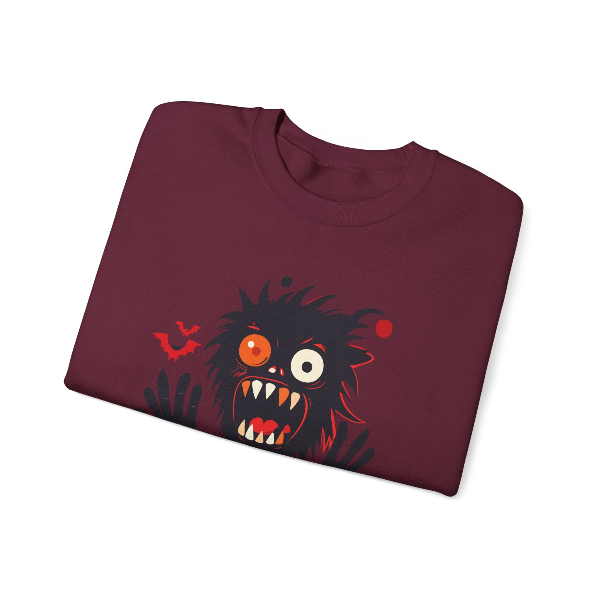 Halloween Monster Crewneck Sweatshirt Spooky Cute Monster Graphic