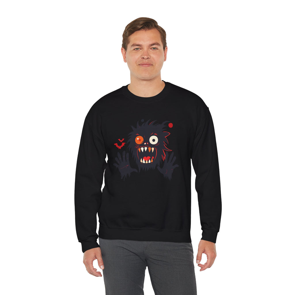 Halloween Monster Crewneck Sweatshirt Spooky Cute Monster Graphic