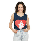 Heart Profile Tank Top — Minimal Feminine Love Graphic