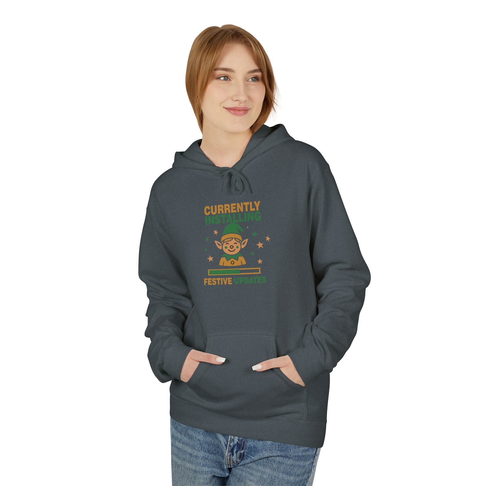 Holiday Hoodie "Currently Installing Festive Updates" Gingerbread Sweatshirt