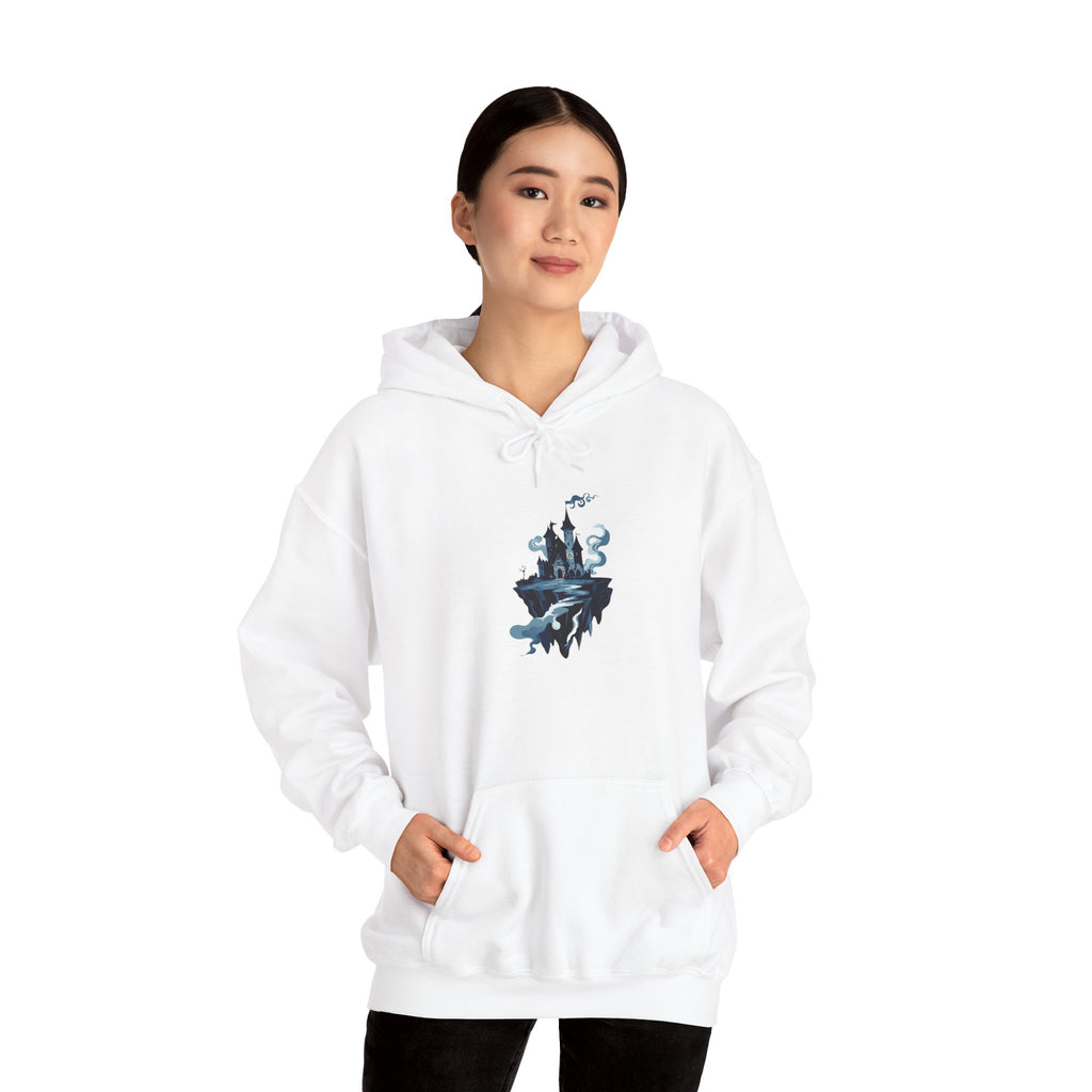 Castle Island Hoodie Floating Gothic Castle Graphic Hooded Sweatshirt