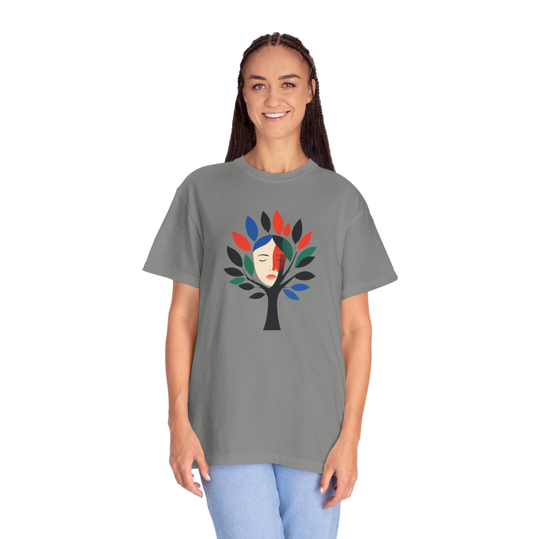 Tree of Faces T-Shirt Colorful Abstract Tree Graphic Tee