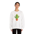 Cute Kawaii Cactus Crewneck Sweatshirt Smiling Potted Cactus Graphic