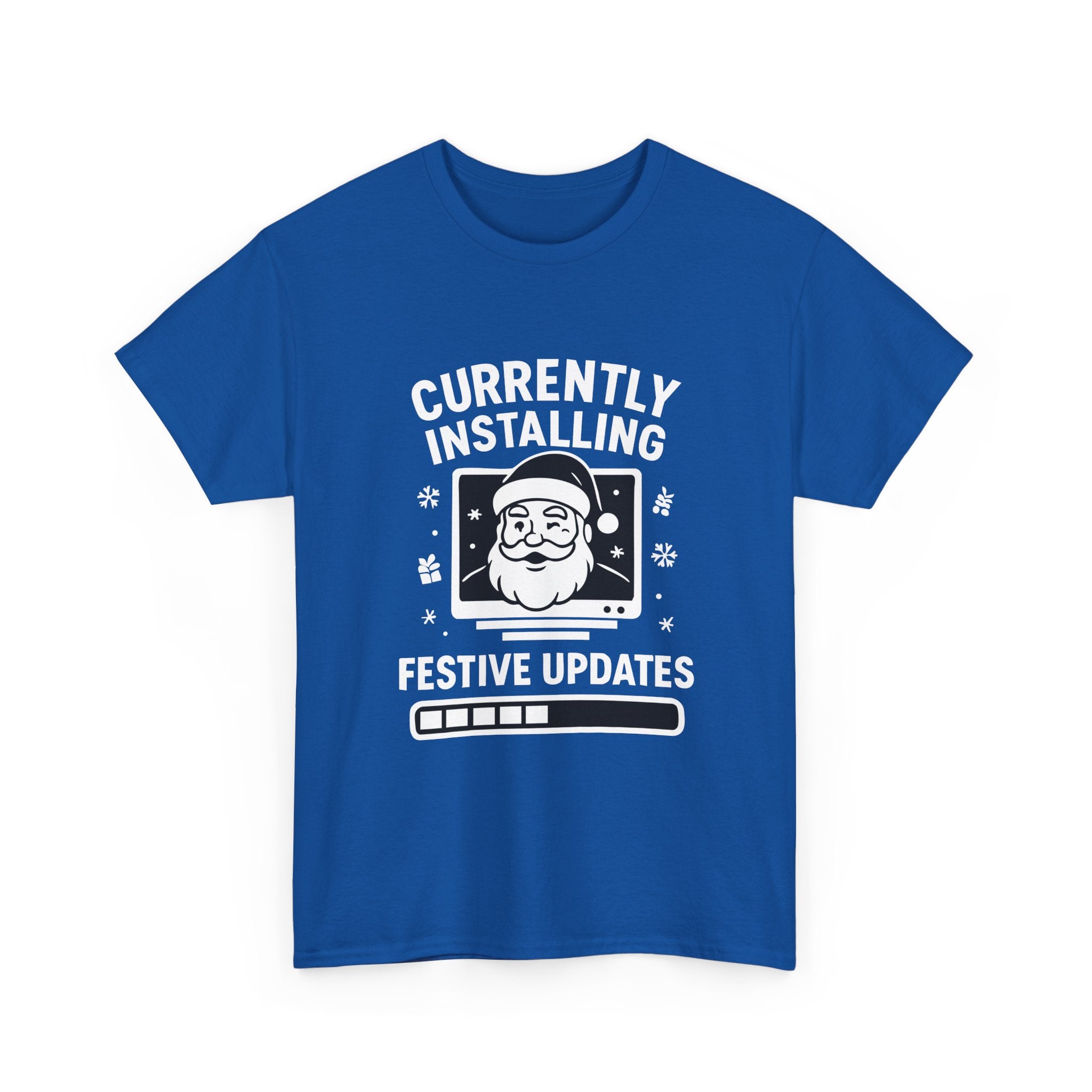 Currently Installing Festive Updates T-Shirt Funny Santa Christmas Holiday Tee
