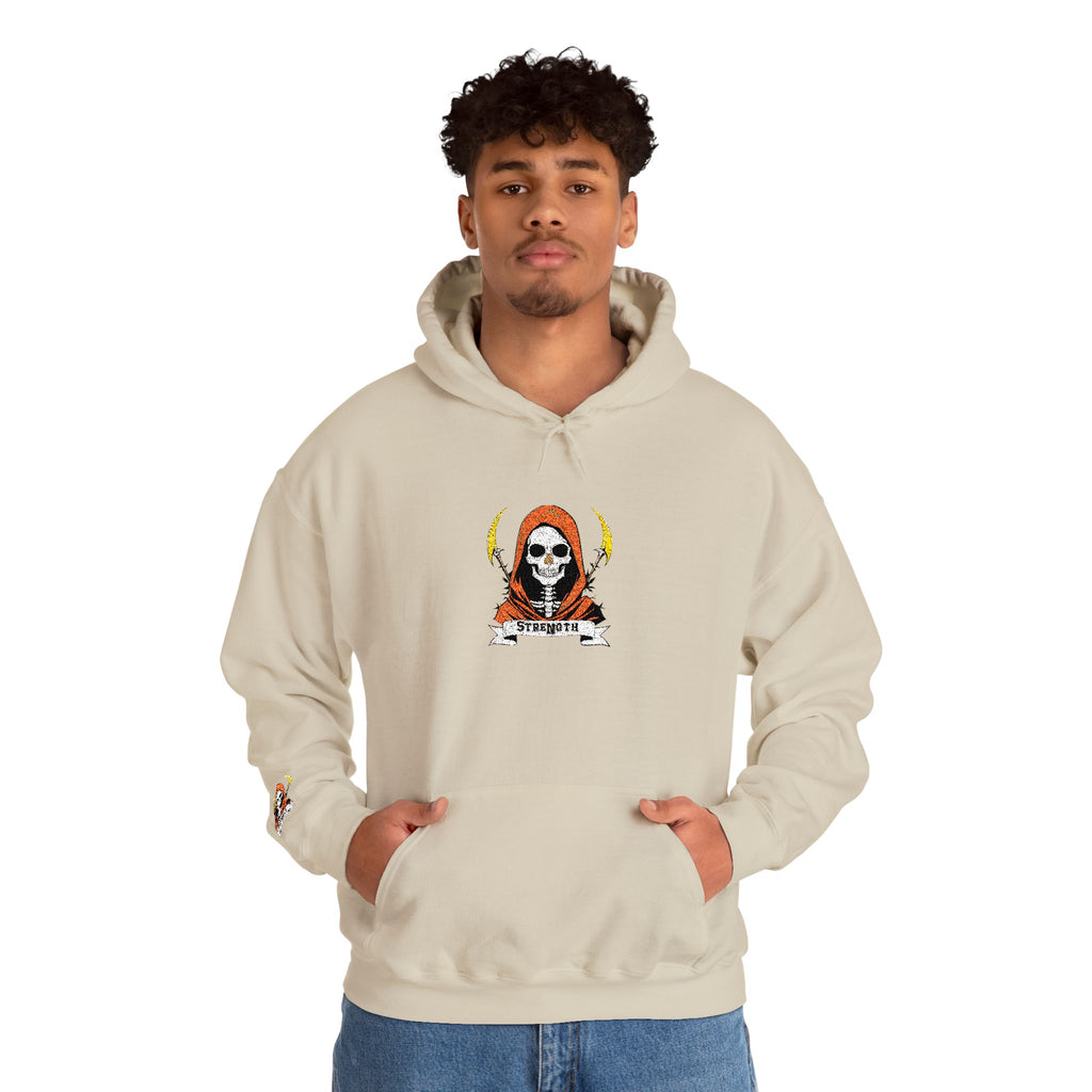 Embroidered Skull Reaper Hoodie Gothic Grim Reaper Graphic Sweatshirt
