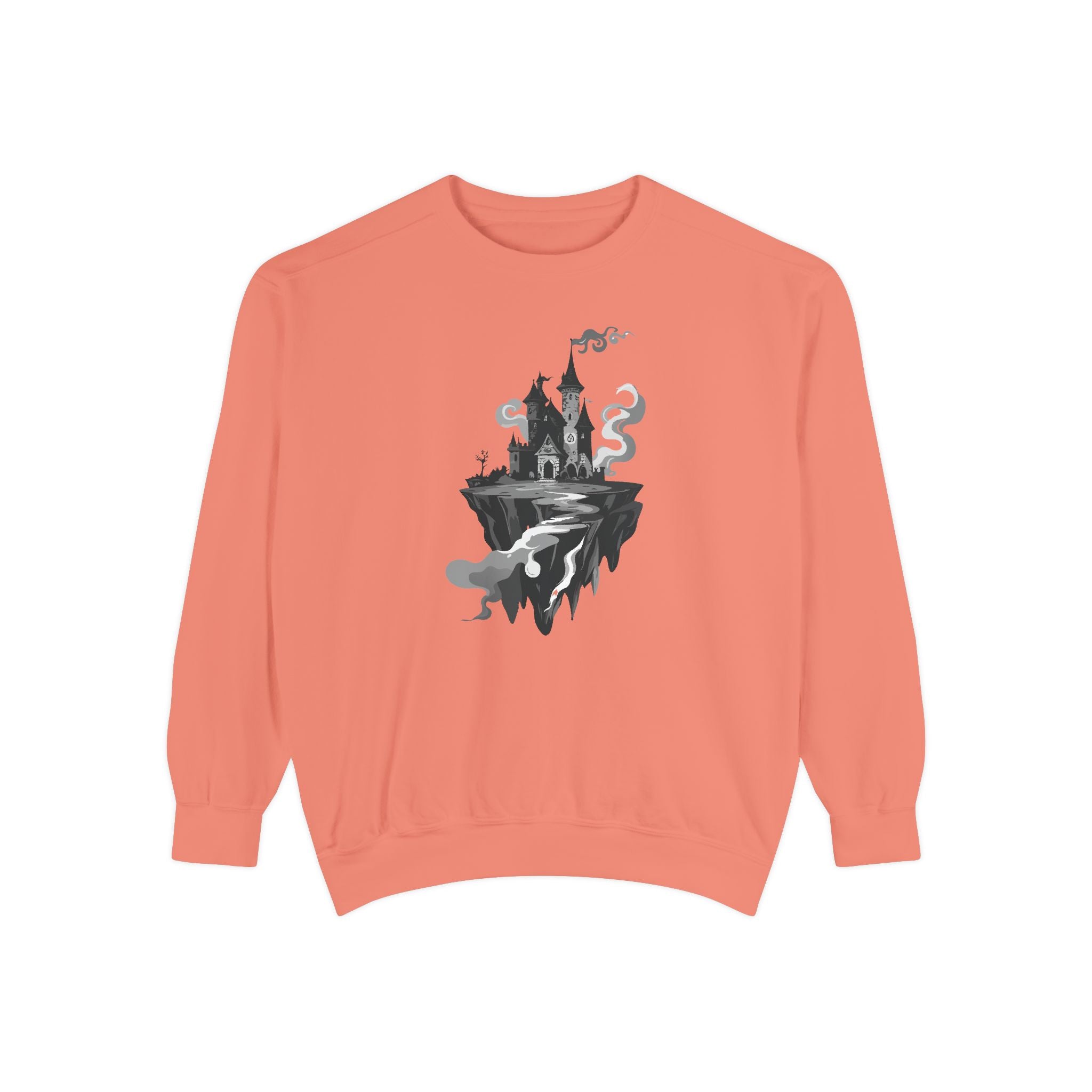 Floating Haunted Castle Sweatshirt Gothic Floating Island Crewneck