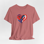 Heart Portrait Tee Romantic Face Heart Graphic T‑Shirt