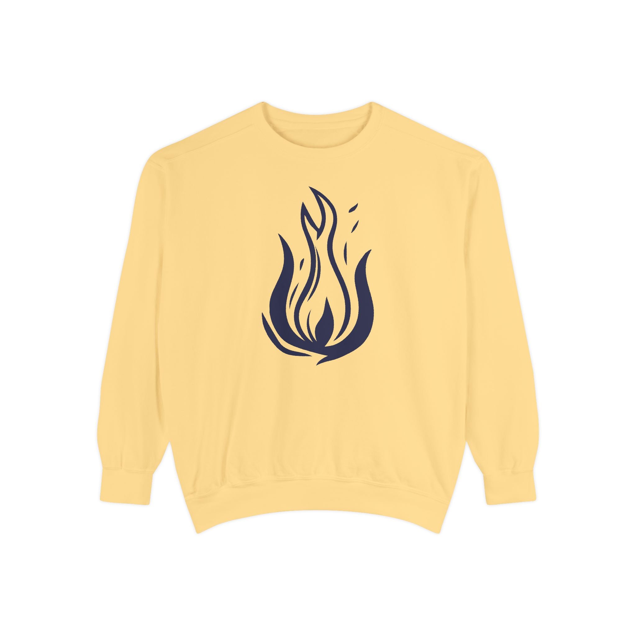 Stylized Flame Graphic Sweatshirt | Minimal Fire Illustration Crewneck