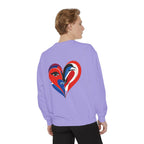 Heart Portrait Sweatshirt Artistic Dual-Face Love Graphic