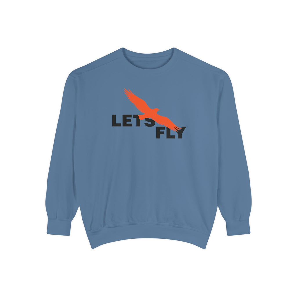 Let's Fly Sweatshirt — Graphic Bird Crewneck for Adventure Lovers