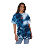 Tie-Dye T-Shirt Embroidered Skull Flame Patch Oversized Grunge Tee