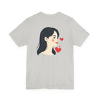 Heart Portrait Tee Romantic Face Heart Graphic T‑Shirt