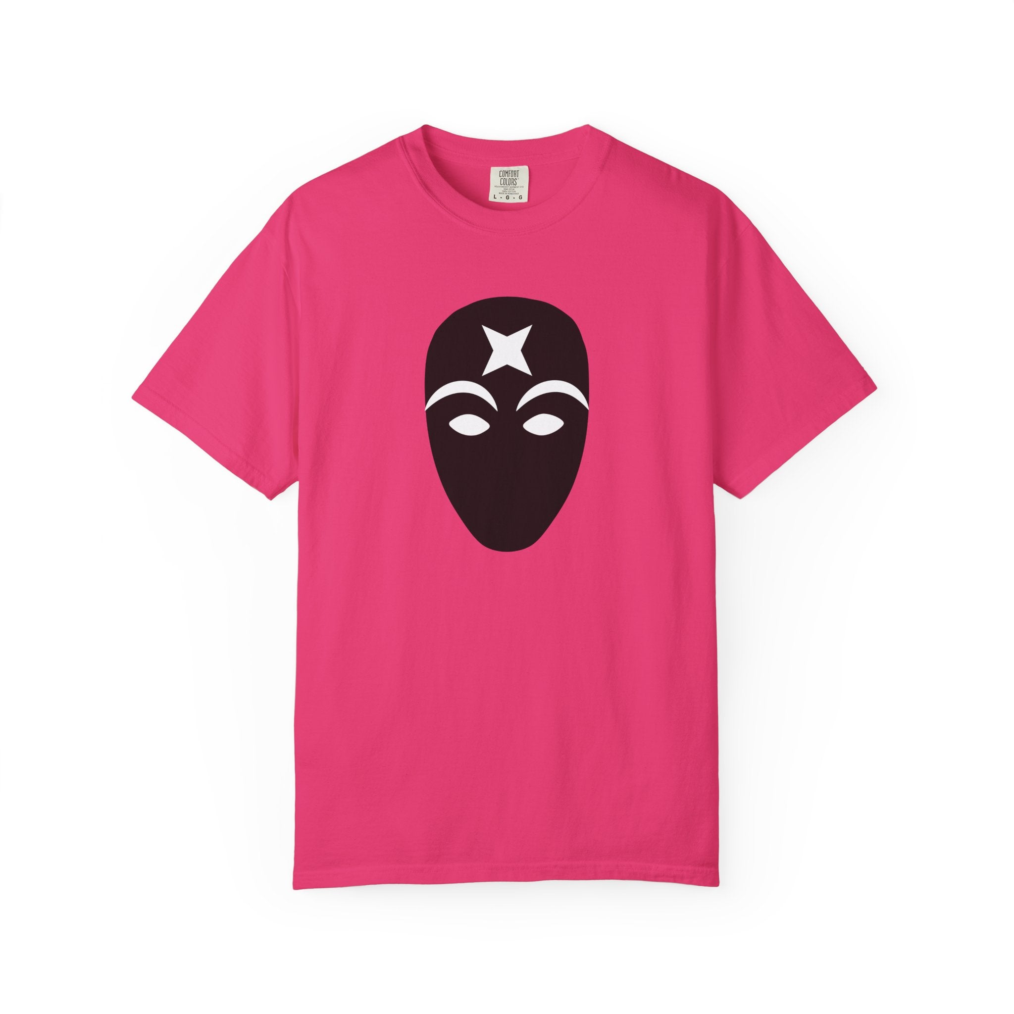 Masked Star Tee  Minimalist Black Mask Graphic T-Shirt