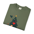 Christmas Tree Hearts T-Shirt — Cute Holiday Tree with Hearts Graphic