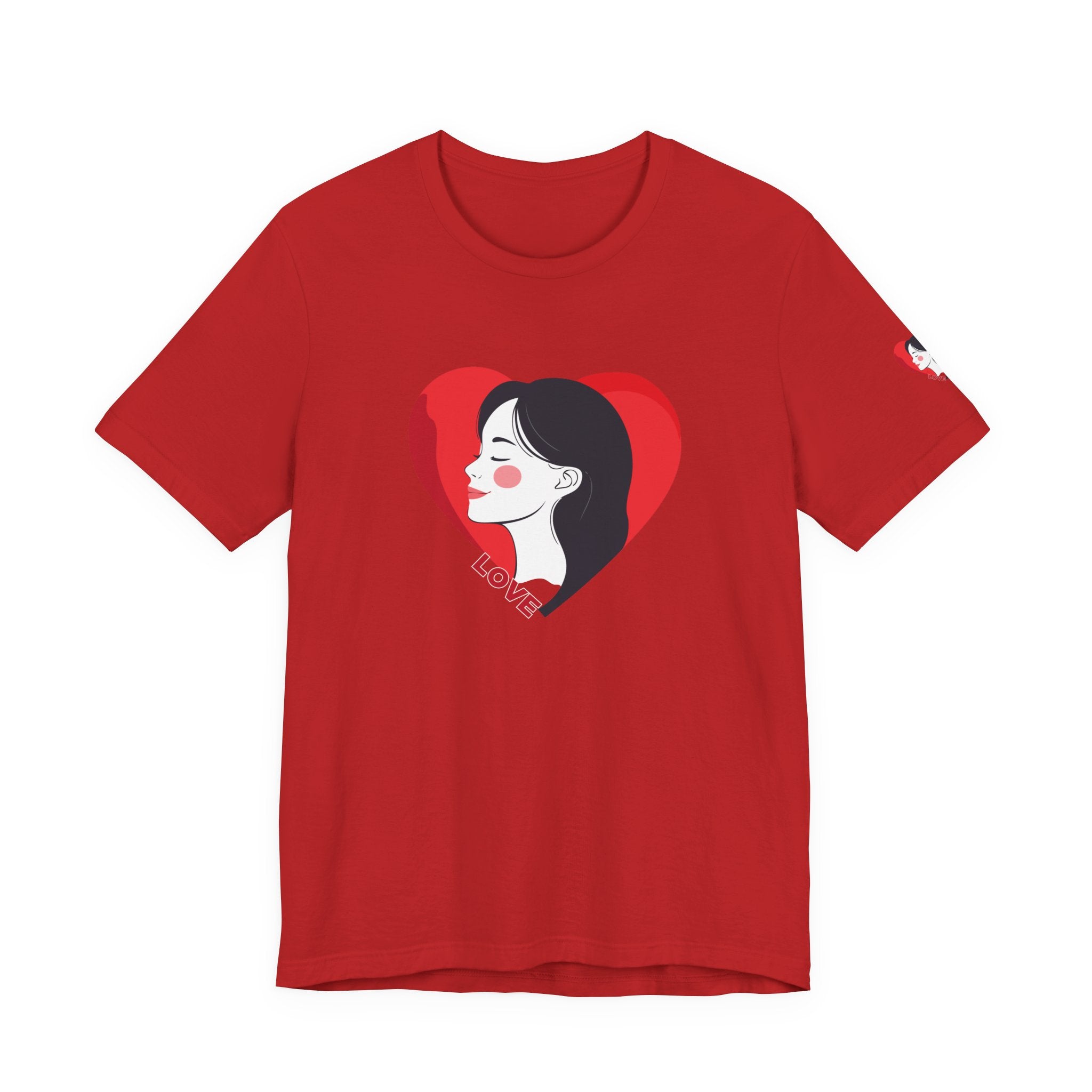 T-Shirt Retro Woman in Heart 'Love' Graphic Tee