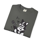Corgi Playing Guitar T-Shirt  Cute Musical Dog Tee Rockstar Design