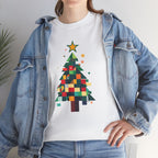 Christmas Tree Graphic Tee Modern Pixelated Holiday T-Shirt