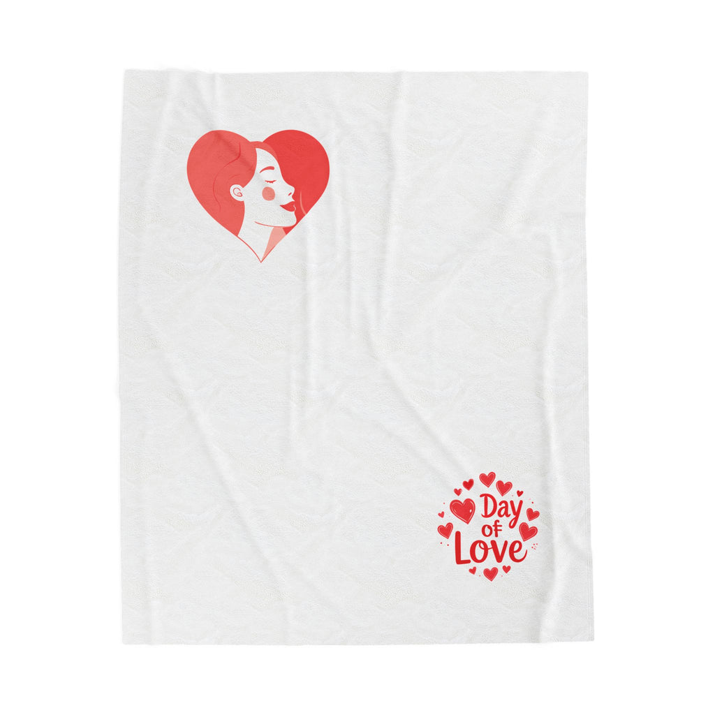 Velveteen Plush Blanket — 'Day of Love' Heart Portrait Throw (Valentine’s Cozy Gift)