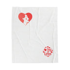 Velveteen Plush Blanket — 'Day of Love' Heart Portrait Throw (Valentine’s Cozy Gift)
