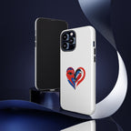 Heart Face Phone Case Red & Blue Abstract Love Design