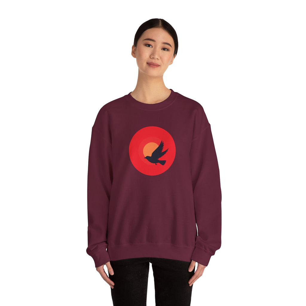 Copy of Bird silhouette sunset Sweatshirt | bird circle sunrise design