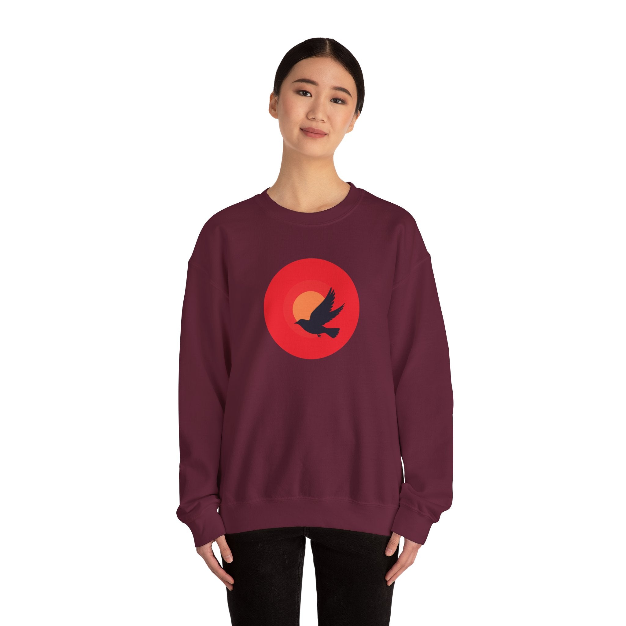 Copy of Bird silhouette sunset Sweatshirt | bird circle sunrise design