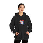 Embroidered Hoodie Patriotic Heart Portrait Graphic Hooded Sweatshirt