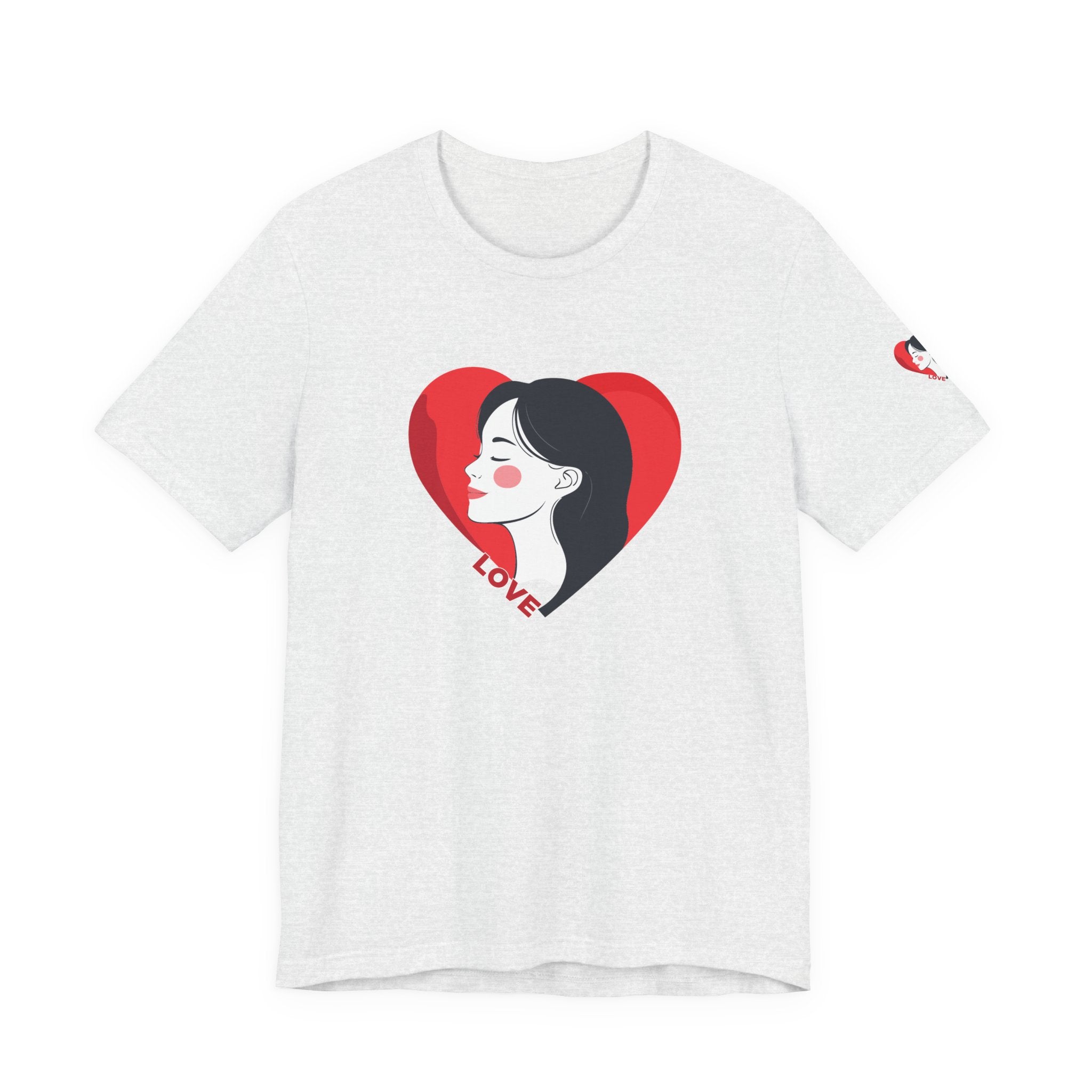 T-Shirt Retro Woman in Heart 'Love' Graphic Tee