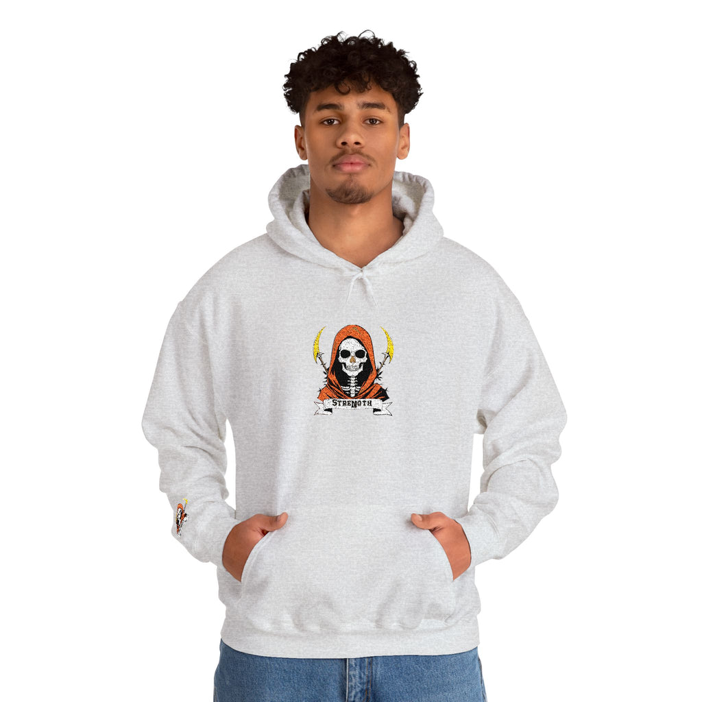 Embroidered Skull Reaper Hoodie Gothic Grim Reaper Graphic Sweatshirt