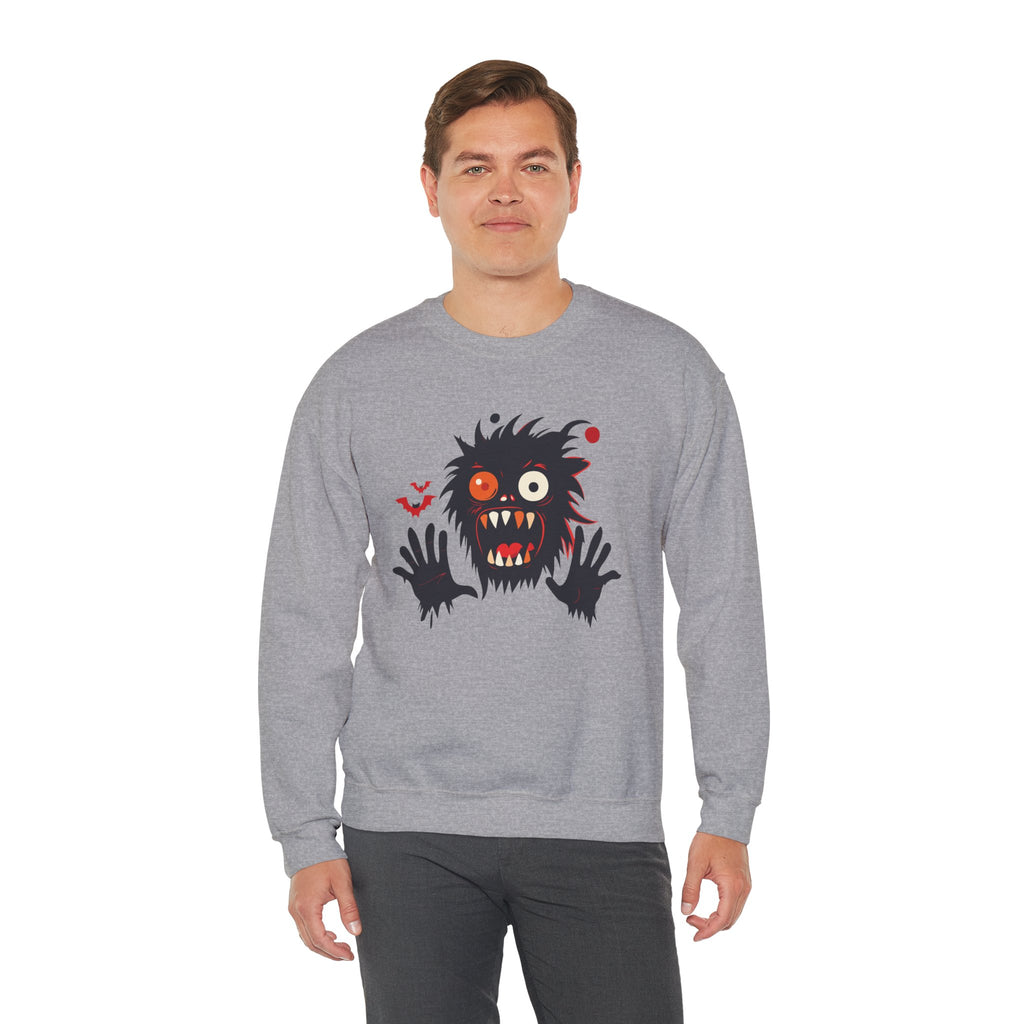 Halloween Monster Crewneck Sweatshirt Spooky Cute Monster Graphic