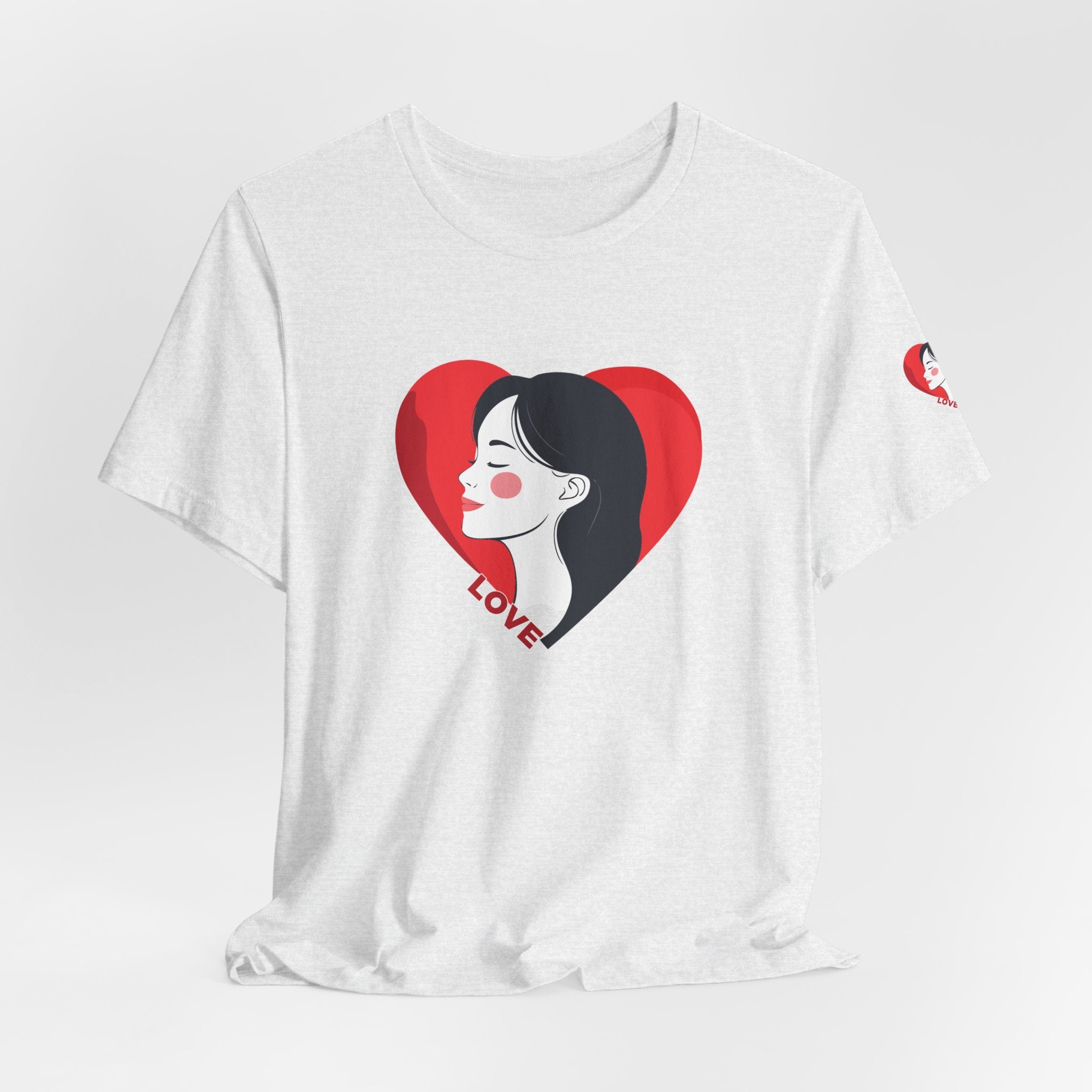 T-Shirt Retro Woman in Heart 'Love' Graphic Tee