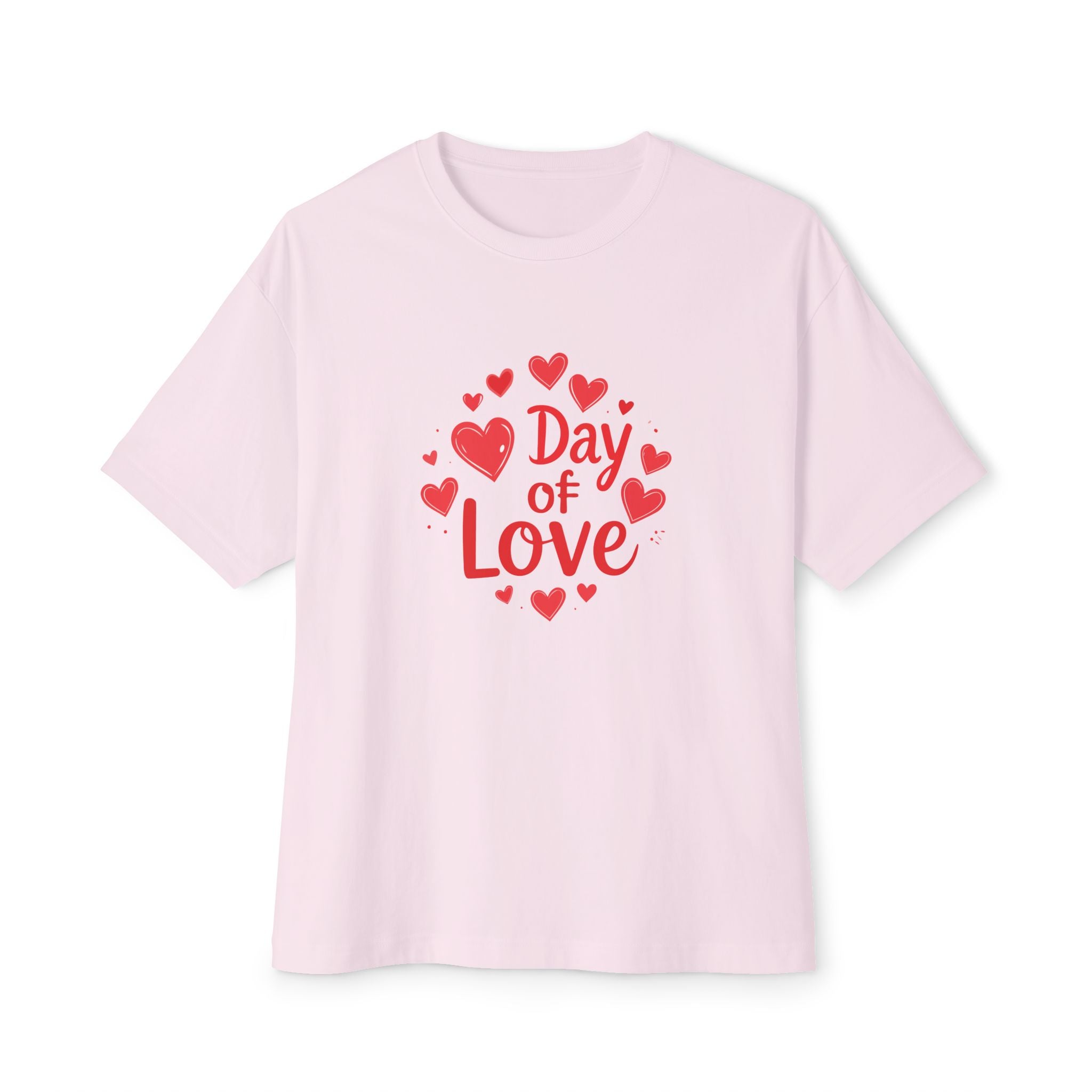 Day of Love Oversized Tee — Valentine’s Heart Graphic T‑Shirt