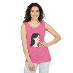 Kawaii Girl Portrait Tank Top Cute Heart Illustration Graphic Tank