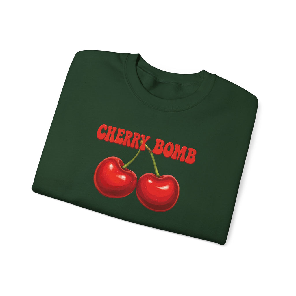 Crewneck Sweatshirt "Cherry Bomb" Retro Cherries Graphic