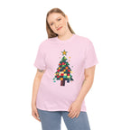 Christmas Tree Graphic Tee Modern Pixelated Holiday T-Shirt