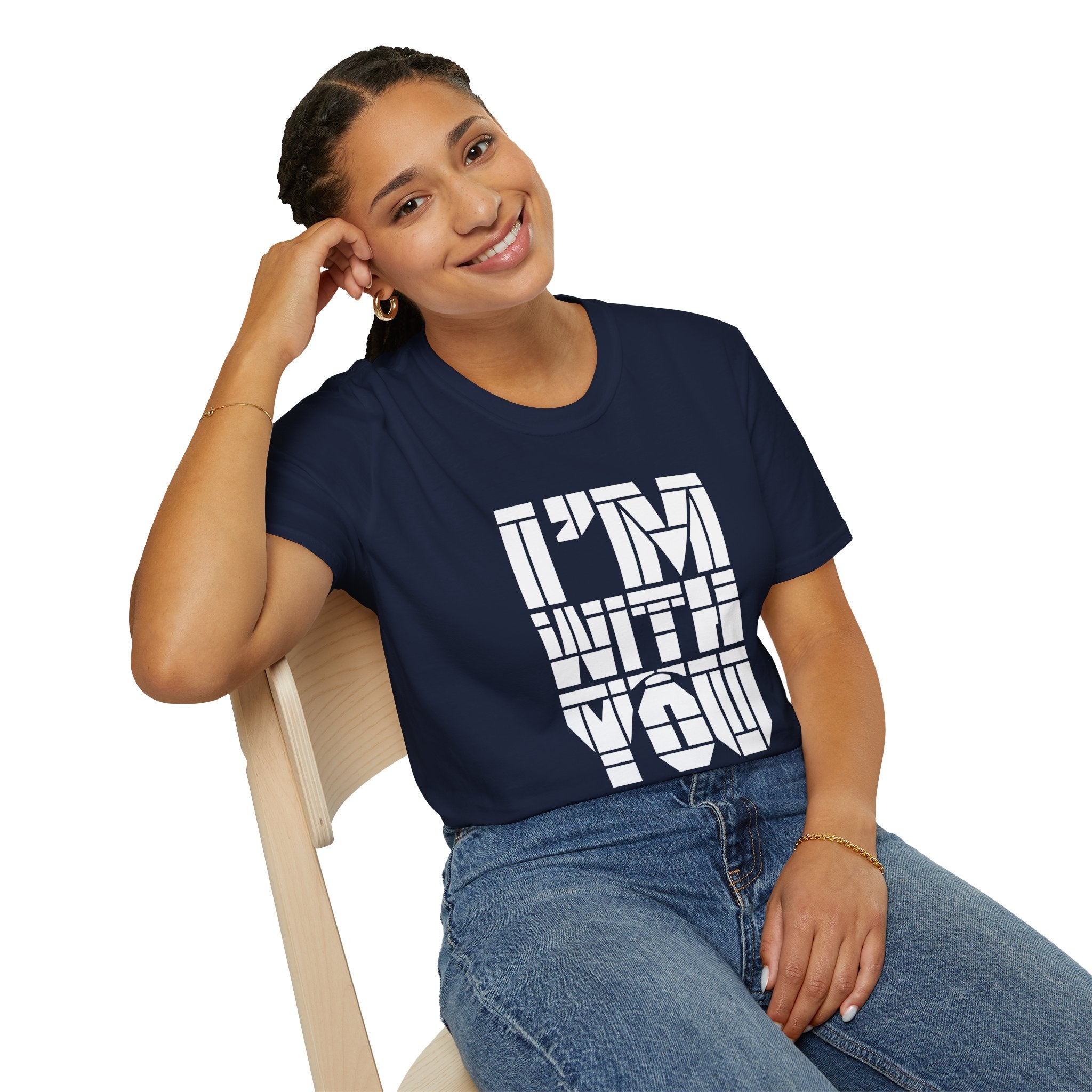 I’m With You Graphic Tee Bold Block Letter Statement T-Shirt
