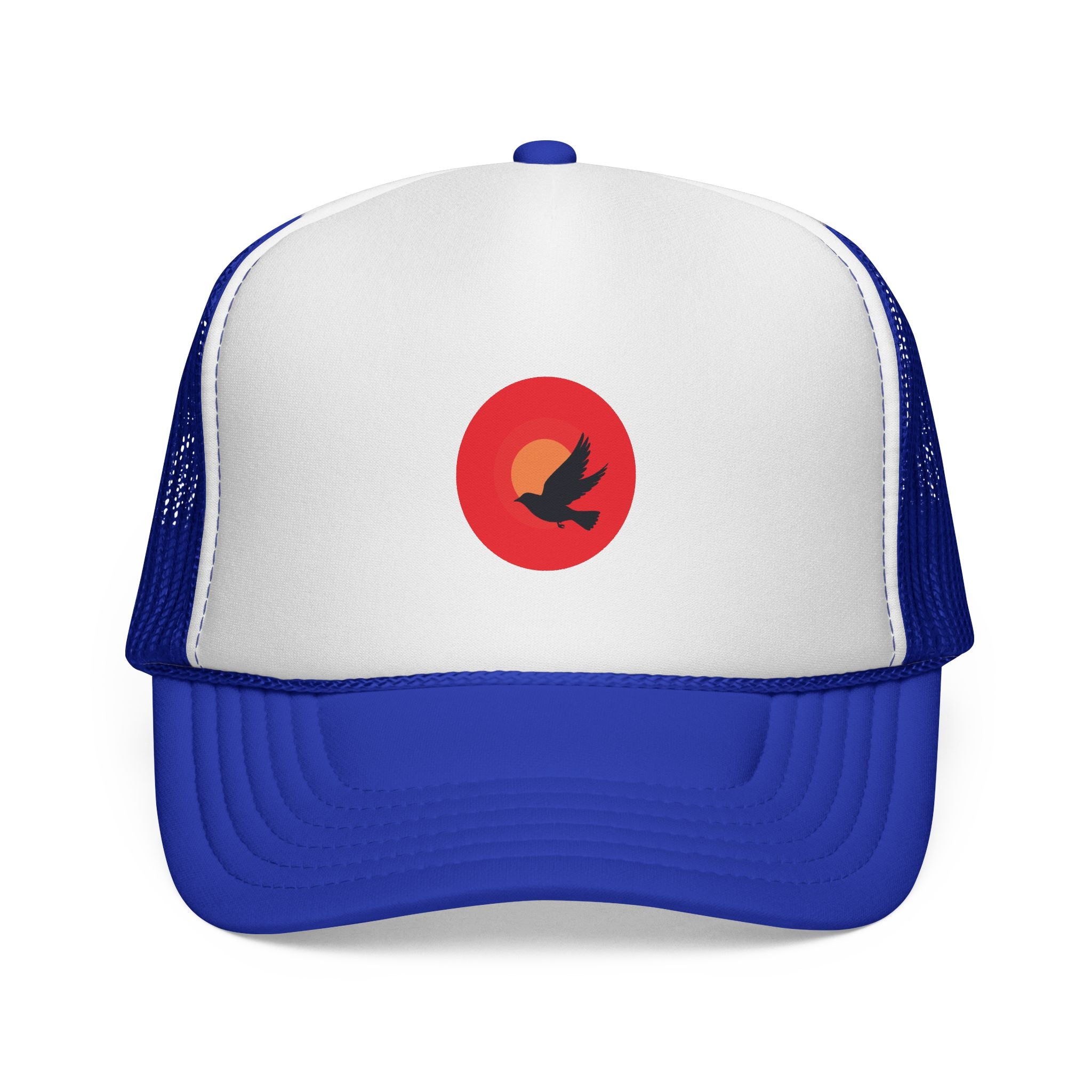Sunset Bird Trucker Cap | Minimal Nature Logo, Mesh Back Hat