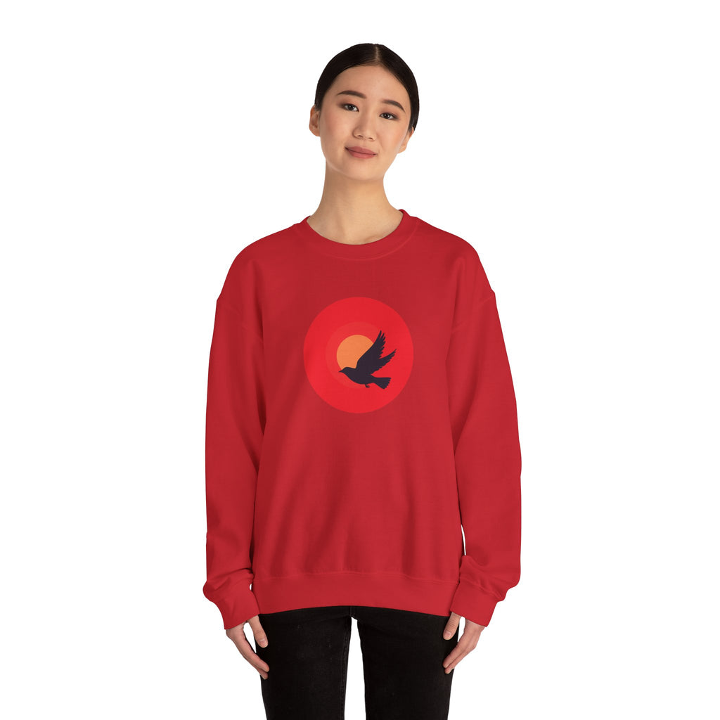 Copy of Bird silhouette sunset Sweatshirt | bird circle sunrise design