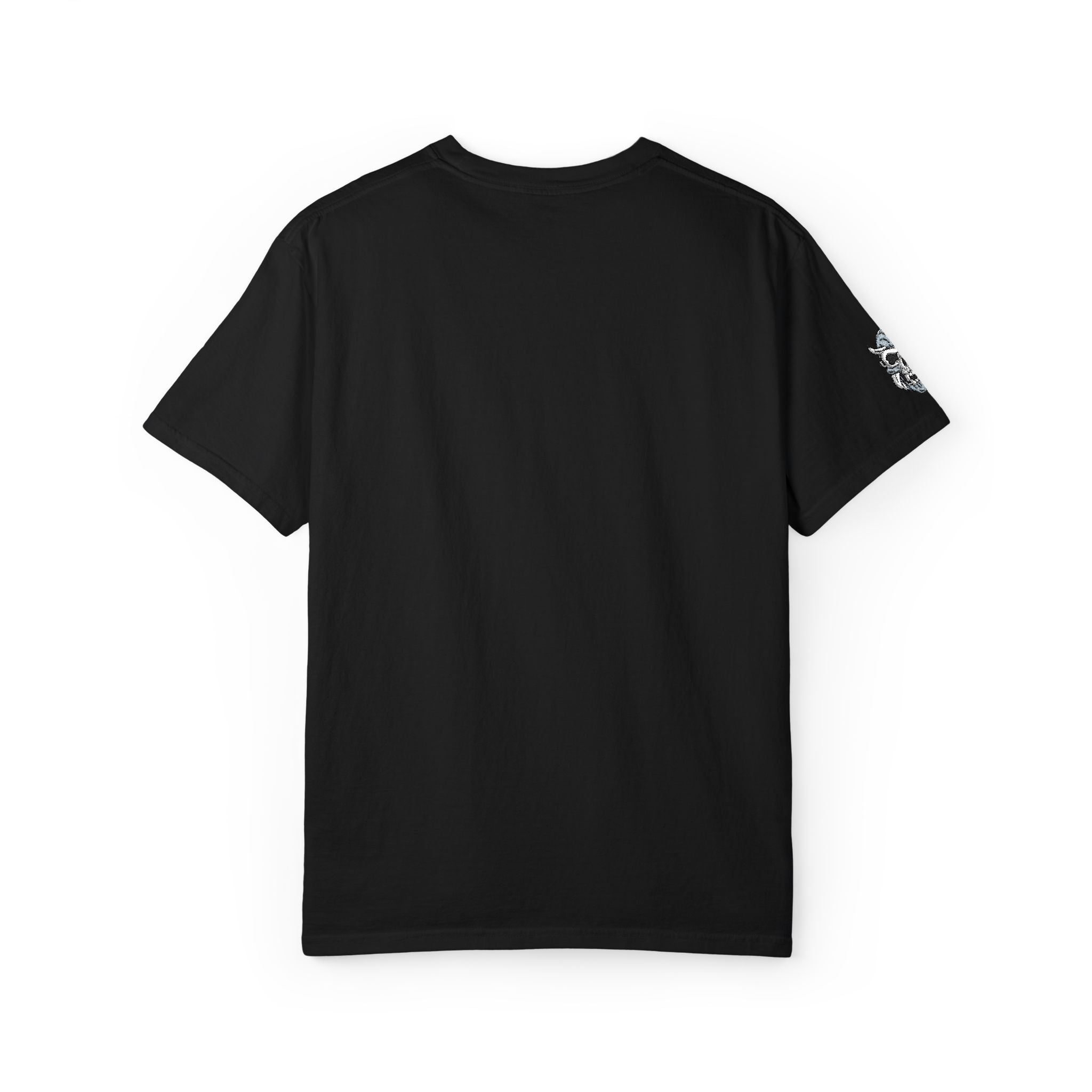 Embroidery Skull Rose T-Shirt Minimal Floral Skull Pocket Tee