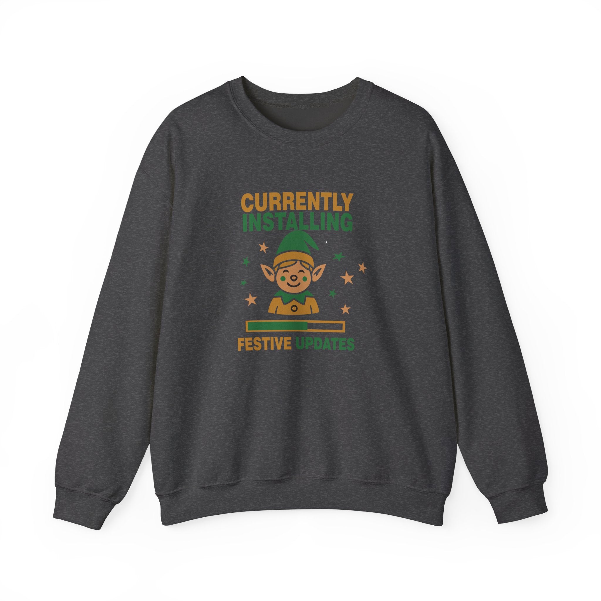 Crewneck Sweatshirt Currently Installing Festive Updates Elf Holiday Graphic