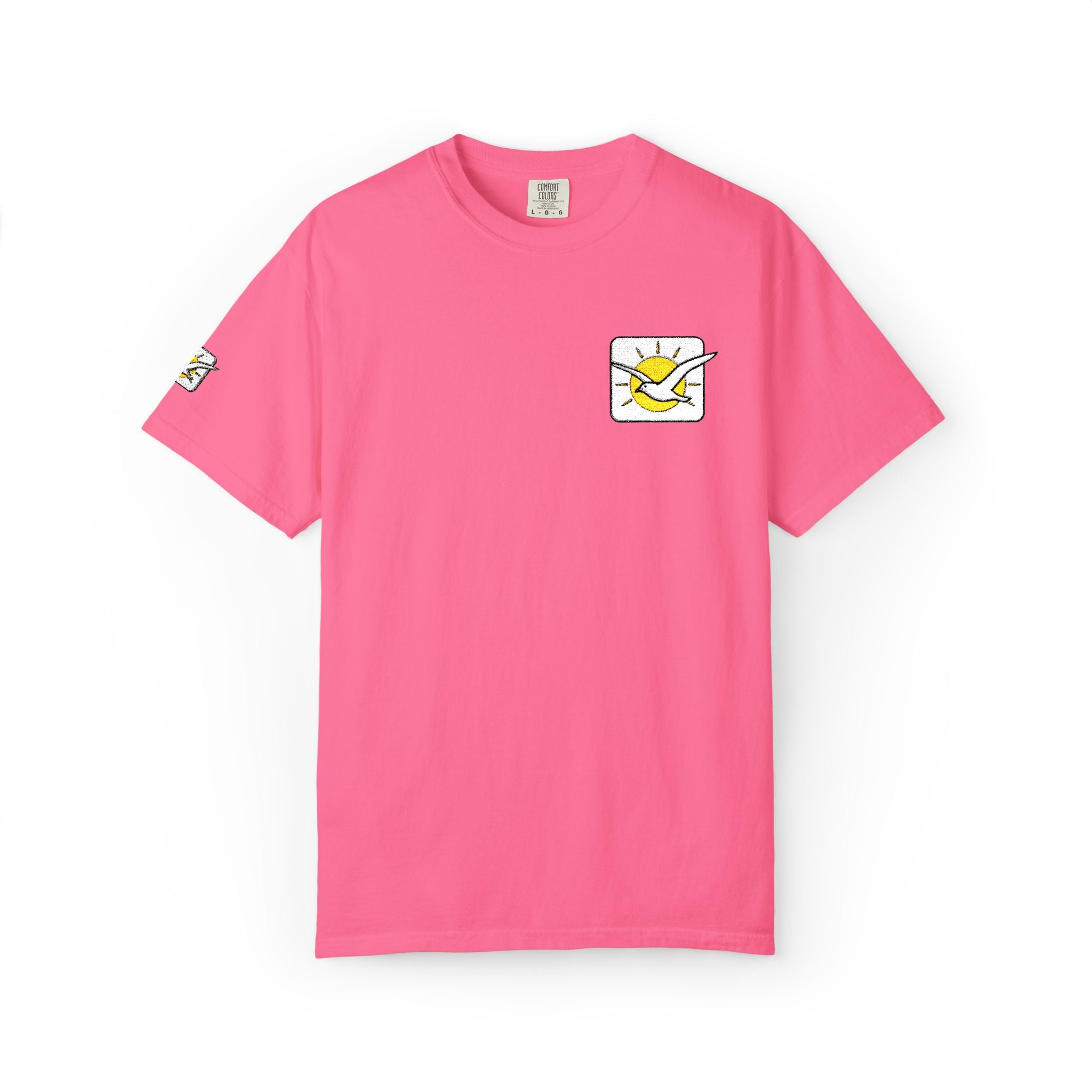 Embroidered Pocket Duck T‑Shirt Cute Cartoon Duck Patch Tee Washed Garment-Dyed Heavyweight