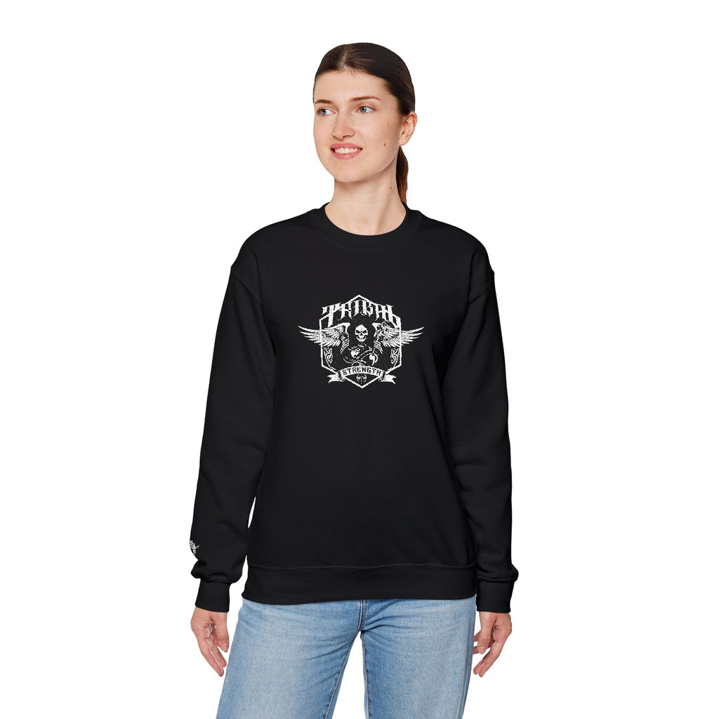 Gothic Band Crest Embroidered Crewneck Sweatshirt