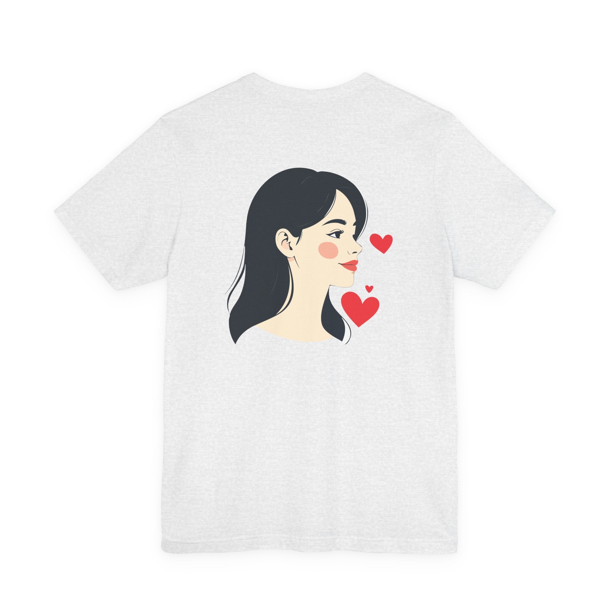 Heart Portrait Tee Romantic Face Heart Graphic T‑Shirt
