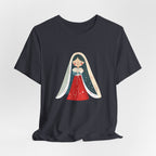 Virgin Mary Illustration Tee — Cute Nativity T-Shirt