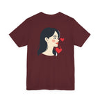 Heart Portrait Tee Romantic Face Heart Graphic T‑Shirt