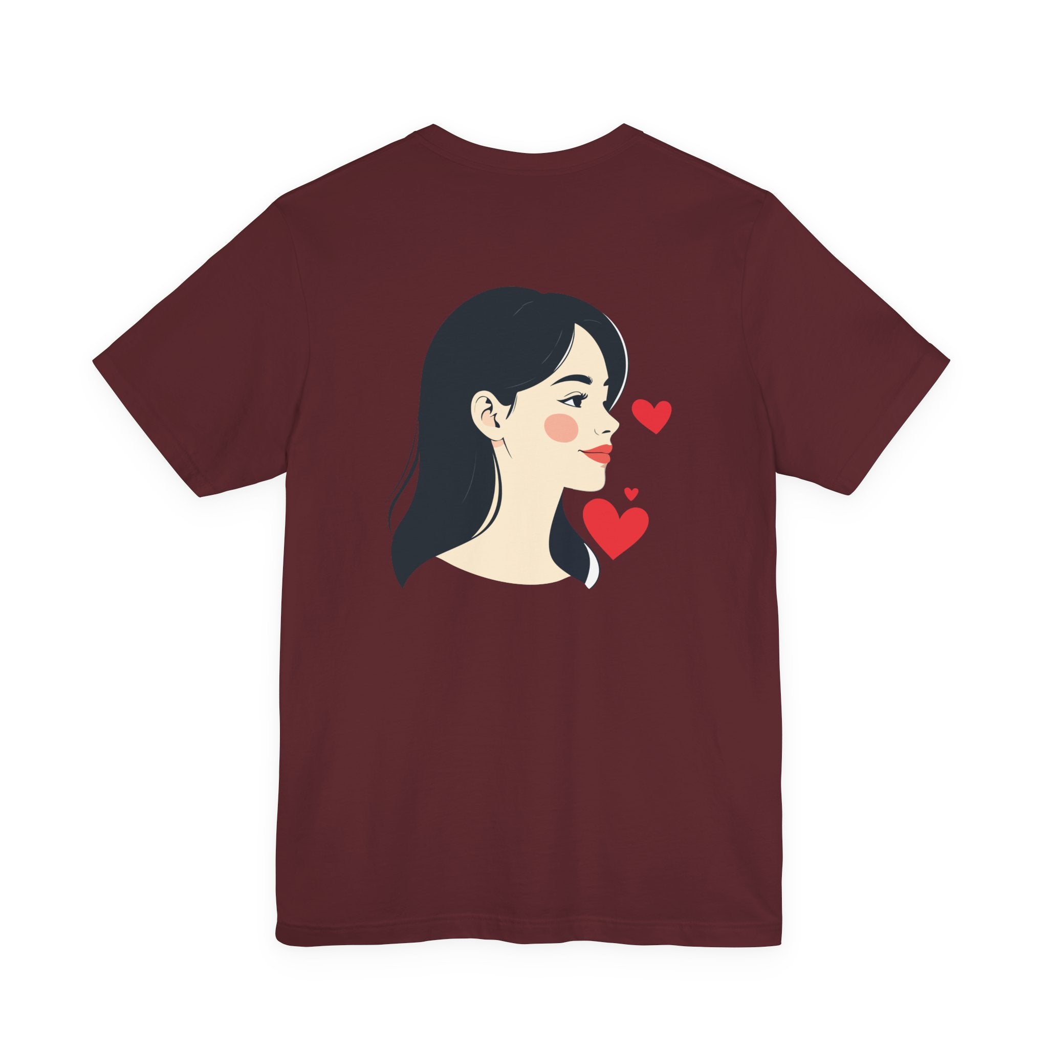 Heart Portrait Tee Romantic Face Heart Graphic T‑Shirt