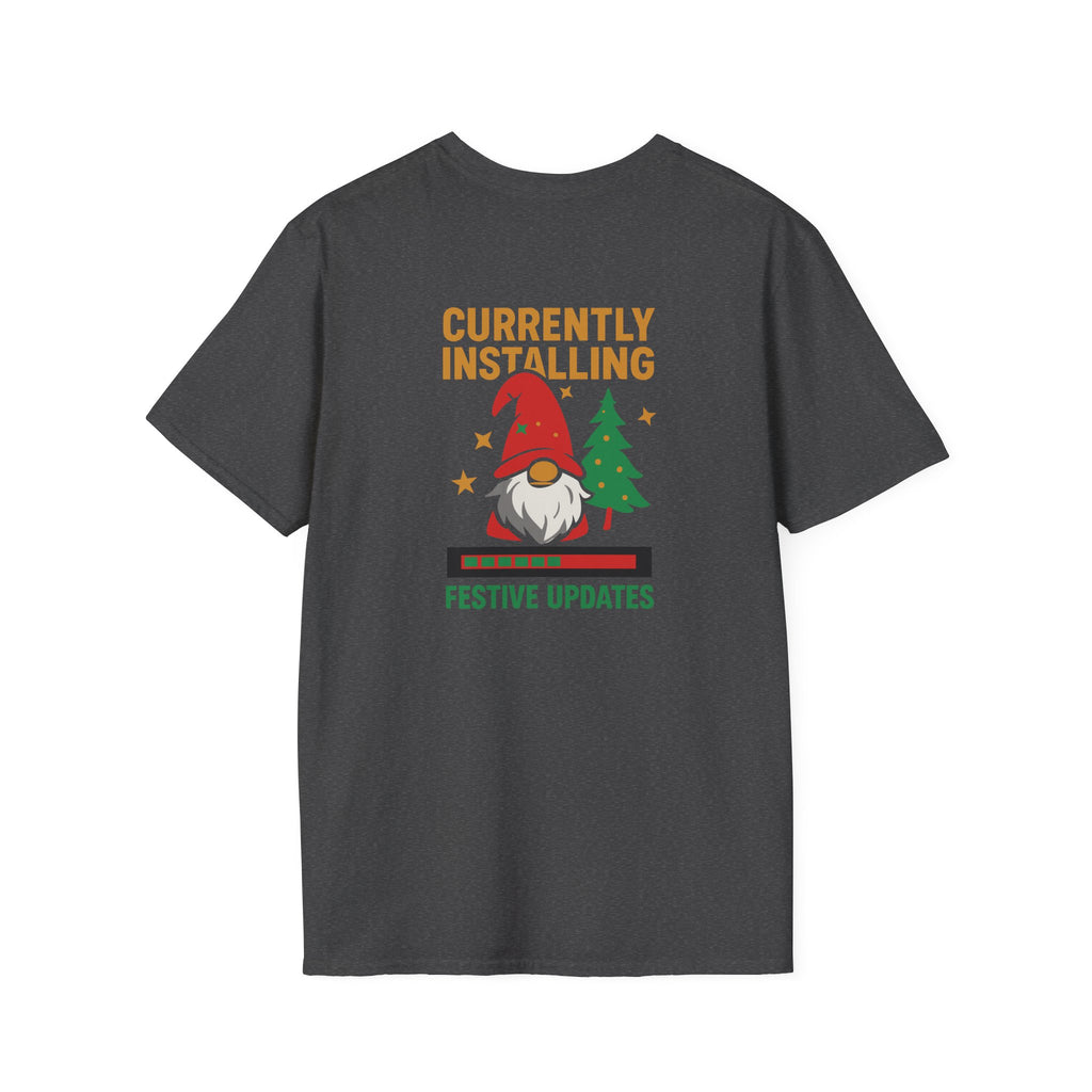 Currently Installing Festive Updates Christmas T-Shirt Holiday Gnome Tee