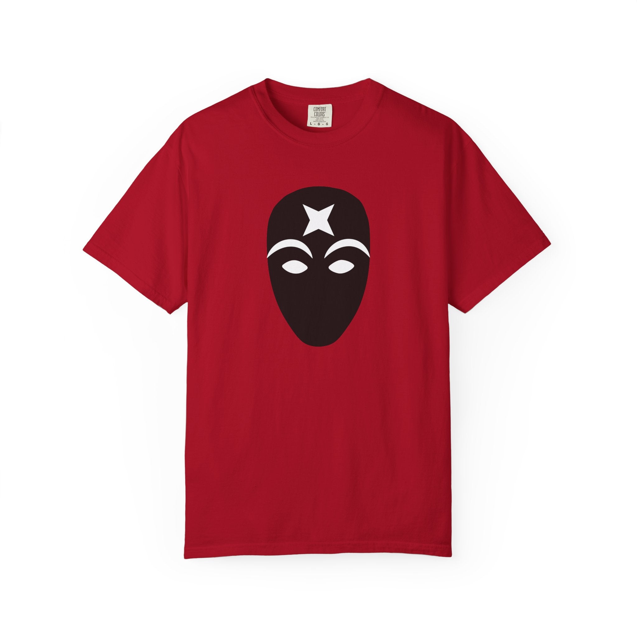 Masked Star Tee  Minimalist Black Mask Graphic T-Shirt