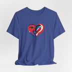 Heart Portrait Tee Romantic Face Heart Graphic T‑Shirt