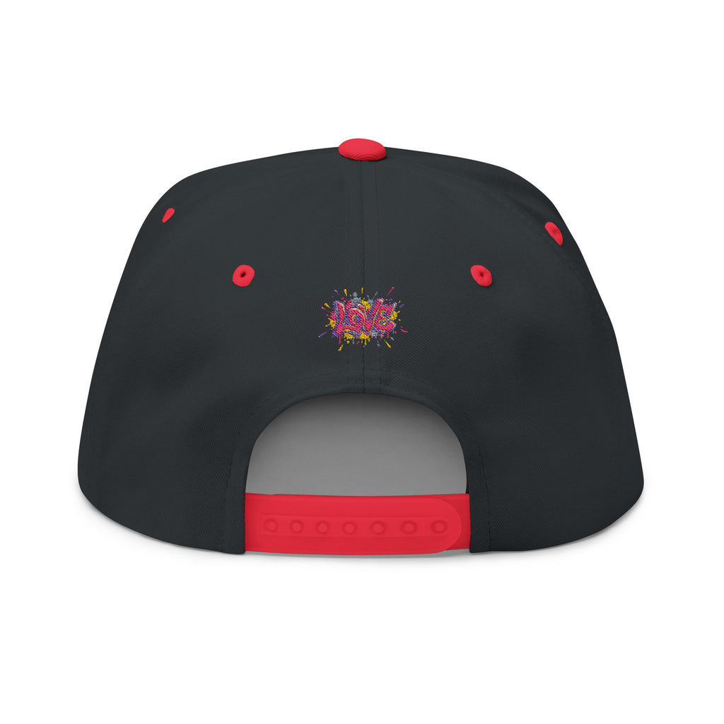 Flat Bill Cap Colorful Graffiti 'LOVE' Embroidered Snapback